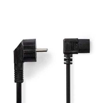 Nedis Kabel za napajanje | Muški konektor za napajanje | IEC-320-C13 | Kutni | Kutni | Poniklani | 2,00 m | Okrugli | PVC | Crni | Etiket