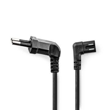 Nedis Kabel za napajanje | Euro Man | IEC-320-C7 | Kutni | Kutni lijevi | Poniklani | 3,00 m | Okrugli | PVC | Crni | Kutija