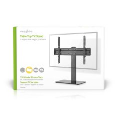 Nedis Fiksni TV stalak | 37 - 70 " | Maksimalna podržana težina zaslona: 40 kg | Podesiva unaprijed postavljena visina | Kaljeno staklo / Čelik | Crna