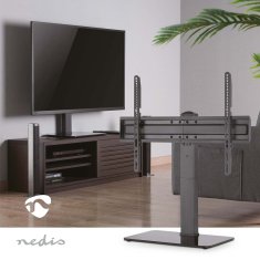 Nedis Fiksni TV stalak | 37 - 70 " | Maksimalna podržana težina zaslona: 40 kg | Podesiva unaprijed postavljena visina | Kaljeno staklo / Čelik | Crna