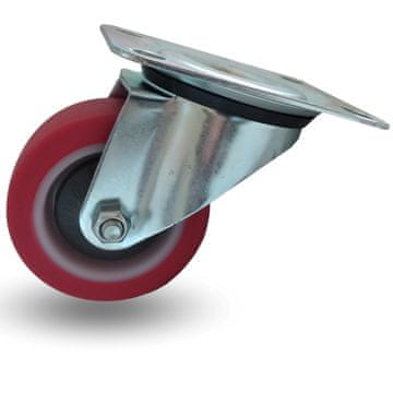 Okretni kotačić 80 mm 150 kg JPPU 0801 CRVENI poliuretan