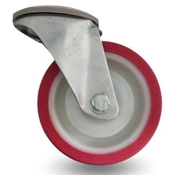 Okretni kotač, set kotačića, 100 mm, 150 kg, JPPU 1005 CRVENI, poliuretan
