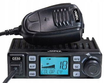 JO! CB radio GS-30 AM/FM 12/24V ASQ RF-Gain LCD 6 boja