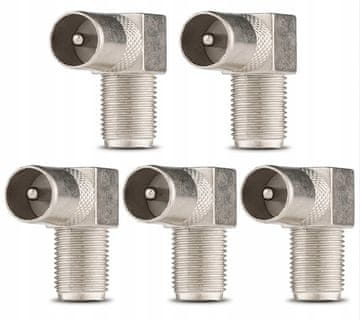 CONOTECH Set od 5x RF antenskih konektora, muški, pravokutni, 6,8 mm, NS-124, cink