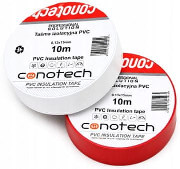 CONOTECH Bijelo-crveni PVC set izolacijskih traka od 2 x 10 m