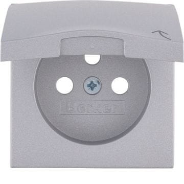 BE Prednja ploča za uzemljenu utičnicu s poklopcem, mat aluminij, obojana, B.