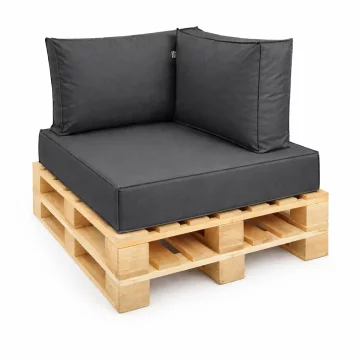 Jastuci od paleta - kutni set UV 65/65/15 PJENA Jastuci od paleta - kutni set UV 65/65/15 PJENA <span>- </span>Crna melanž