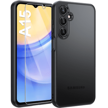 GS Futrola za Samsung Galaxy A15, Fusion, prozirna / crna + 9H staklo