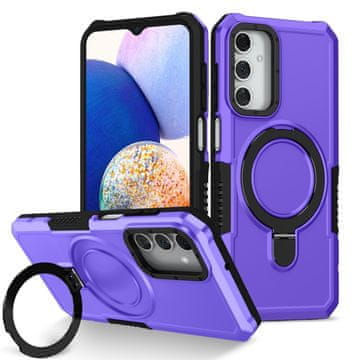 GS Futrola za Samsung Galaxy A15 5G, prsten s postoljem, ljubičasta + 9H staklo