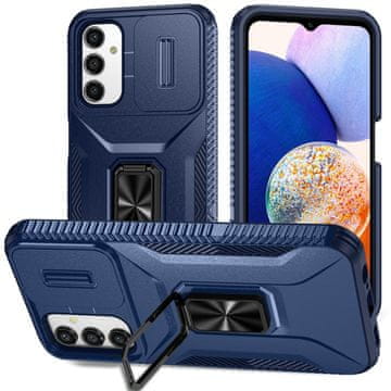 GS Futrola za Samsung Galaxy A15, oklopljeni slide prsten, plava + 9H staklo