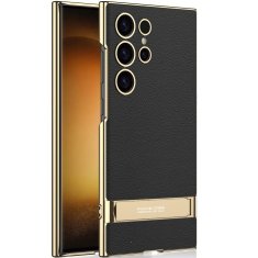 GKK Futrola za Samsung Galaxy S24 Ultra, kožna, s elektro okvirom, s postoljem, crna