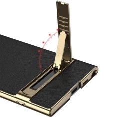 GKK Futrola za Samsung Galaxy S24 Ultra, kožna, s elektro okvirom, s postoljem, crna
