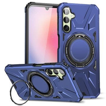 GS MagSafe futrola za Samsung Galaxy A54 5G, oklopljena sa stalkom i pločicom za držač, tamnoplava