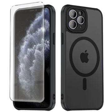 Overboard MagSafe futrola za iPhone 11 Pro, hibridna mat leća Pro, crna + zaštitna folija za ekran