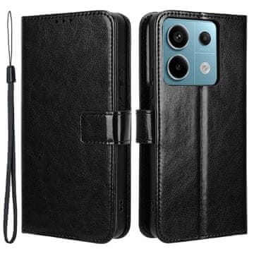 GS Preklopna futrola za Xiaomi Redmi Note 13 Pro 5G, novčanik Crazy Horse, crna
