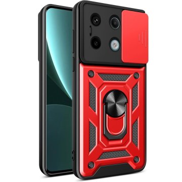 GS Oklopna futrola za Xiaomi Redmi Note 13 Pro 5G, CamShield Slide, crvena