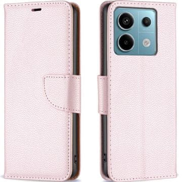 GS Xiaomi Redmi Note 13 Pro 5G preklopna futrola, novčanik od liči kože, roza