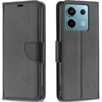GS Preklopna futrola za Xiaomi Redmi Note 13 Pro 5G, novčanik od liči kože, crna