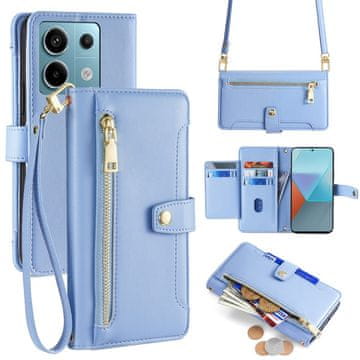 GS Preklopna futrola za Xiaomi Redmi Note 13 Pro 5G, novčanik s patentnim zatvaračem, plava