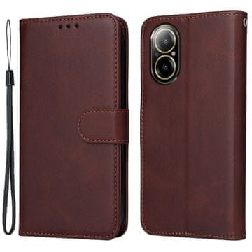 GS Realme C67 kožna futrola-novčanik na preklop, smeđa