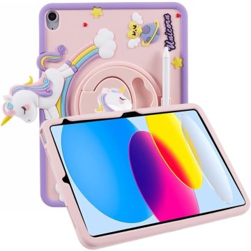 GS Futrola za iPad 11" 2025 A16 (11. gen.) / iPad 10.9" 2022 (10. gen.), dječja, jednorog, roza