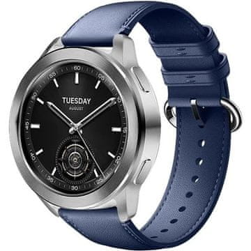 GS Univerzalni kožni remen 22 mm s ovalnom kopčom, plavi