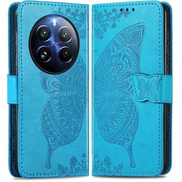 GS Preklopna futrola za Realme 12 Pro 5G / 12 Pro+ 5G, leptir, plava