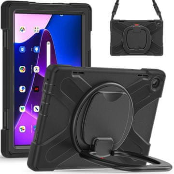 GS Dječja futrola za Lenovo Tab M10 10.1 Gen 3, oklopljena s remenom, crna