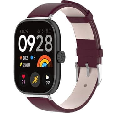GS Kožni remen za Xiaomi Redmi Watch 4 / Xiaomi Smart Band 8 Pro / Xiaomi Smart Band 9 Pro, bordo