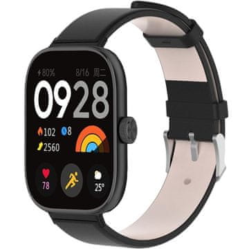 GS Kožni remen za Xiaomi Redmi Watch 4 / Xiaomi Smart Band 8 Pro / Xiaomi Smart Band 9 Pro, crni