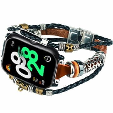 GS Kožni remen za Xiaomi Redmi Watch 4, smeđa / crna