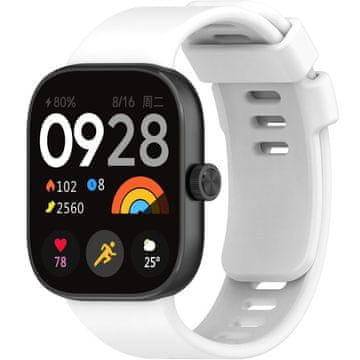 GS Silikonski remen za Xiaomi Redmi Watch 4 / Xiaomi Smart Band 8 Pro / Xiaomi Smart Band 9 Pro, bijela