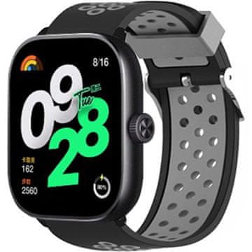 GS Silikonski remen za Xiaomi Redmi Watch 4, crni/sivi