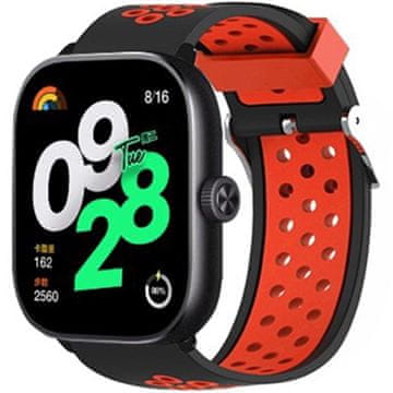 GS Silikonski remen za Xiaomi Redmi Watch 4, crni/crveni