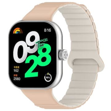 GS Silikonski remen za Xiaomi Redmi Watch 4 / Xiaomi Smart Band 8 Pro / Xiaomi Smart Band 9 Pro, bež / bijela