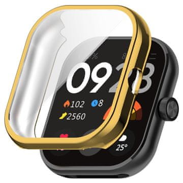 GS 2u1 futrola sa zaštitnom folijom za ekran za Xiaomi Redmi Watch 4, zlatna