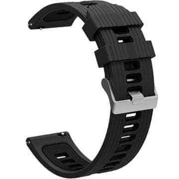 GS Univerzalni silikonski remen 22 mm, crni / crni
