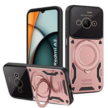 GS Oklopna futrola za Xiaomi Redmi A3, magnetski prsten, roza
