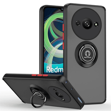 GS Silikonska maskica za Xiaomi Redmi A3, sa zaštitom za kameru, prozirna/crna