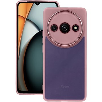 GS Silikonska maskica za Xiaomi Redmi A3, sa zaštitom za kameru, prozirna/roza