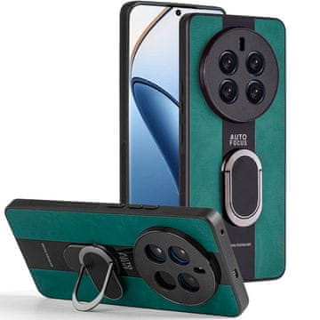 Overboard Realme 12 Pro 5G / 12 Pro+ 5G futrola, kožni prsten s postoljem, zelena