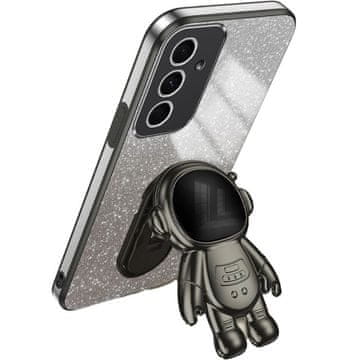 GS Maska za Samsung Galaxy A55 5G, svjetlucavi astronaut, crna