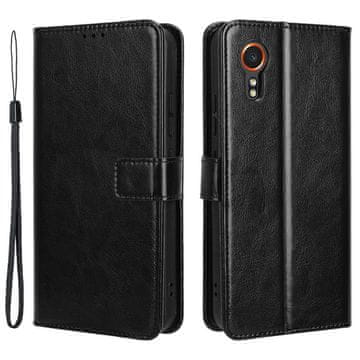 GS Preklopna futrola za Samsung Galaxy Xcover 7, novčanik Crazy Horse, crna