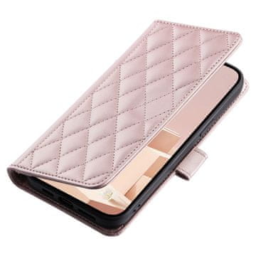 Overboard Kožna futrola za iPhone 16 Pro Max s romboidnim crossbody efektom, boje ružičastog zlata
