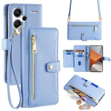 GS Preklopna futrola za Xiaomi Redmi Note 13 Pro+, novčanik s patentnim zatvaračem, plava