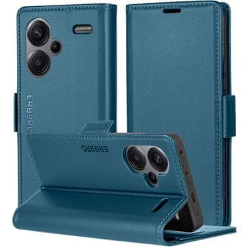 Overboard Futrola za Xiaomi Redmi Note 13 Pro+, sjajna liči maska, novčanik s preklopom, plava