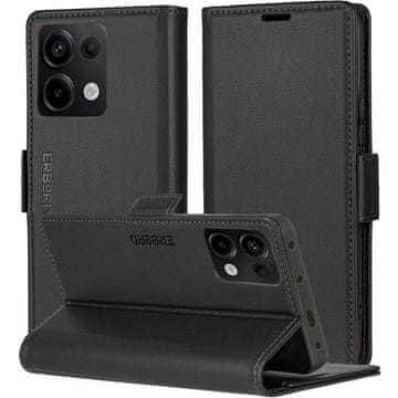 Overboard Futrola za Xiaomi Redmi Note 13 Pro 4G / Poco M6 Pro 4G, sjajna liči futrola, novčanik s preklopom, crna