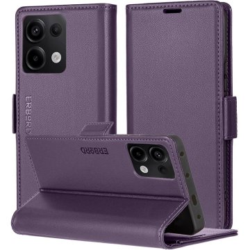 Overboard Futrola za Xiaomi Redmi Note 13 Pro 4G / Poco M6 Pro 4G, sjajna liči futrola, novčanik s preklopom, ljubičasta