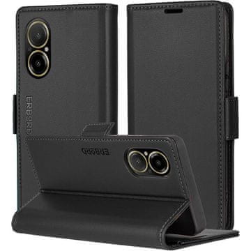 Overboard Futrola za Realme C67 4G, sjajni liči, preklopna futrola s novčanikom, crna