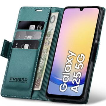 Overboard Futrola za Samsung Galaxy A25 5G, sjajna liči, novčanik s preklopom, zelena